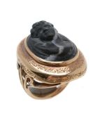 A hardstone cameo ring