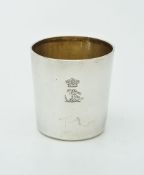 A Victorian silver straight-tapered tot or beaker by Susanna Cook