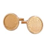 A pair of Saudi Arabian gold coloured coin cufflinks