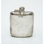 A silver rounded rectangular small spirit flask by James Dixon & Sons Ltd