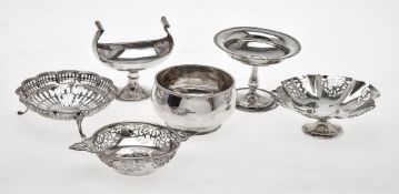 A selection of silver sweet dishes and baskets