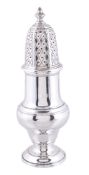 A silver ogee baluster sugar caster by Asprey & Co. Ltd