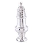 A silver ogee baluster sugar caster by Asprey & Co. Ltd