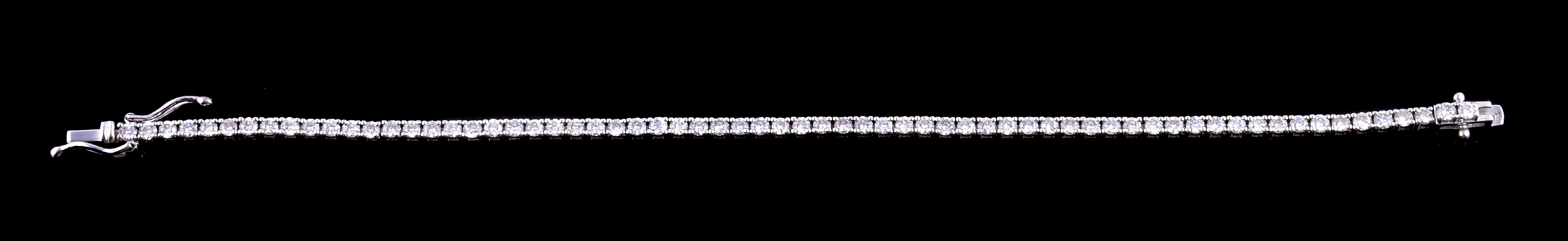 A diamond tennis bracelet