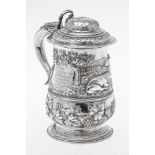 An early George III silver later chased tankard by Francis Crump