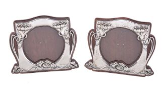 A matched pair of Art Nouveau silver photograph frames