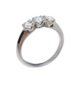 A three stone diamond ring