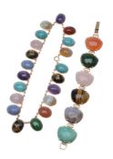 A multi gem set necklace