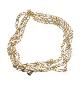 A Figaro link gold coloured necklace