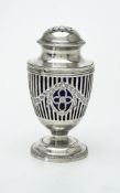 A silver sugar vase shape caster by The Goldsmiths & Silversmiths Co. Ltd