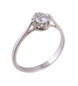 A diamond single stone ring