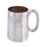 A late Victorian silver straight-tapered mug by William Hutton & Sons