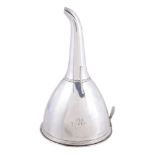 A George III silver wine funnel