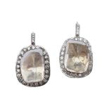 A pair of Indian diamond earrings