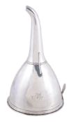 A George III silver wine funnel, maker's mark indistinct (WB or WH), London 1807