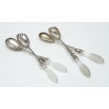 Two pairs of silver salad servers, by John Aldwinckle & Thomas Slater, London 1886