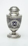 A silver sugar vase shape caster by The Goldsmiths & Silversmiths Co. Ltd, London 1911