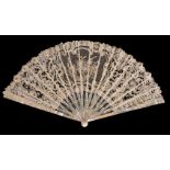 ϒ A mother of pearl fan, French, third quarter 19th century