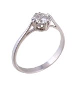 A diamond single stone ring, the old brilliant cut diamond, estimated to weigh 0.80 carats