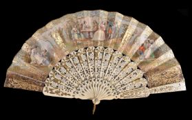 A bone fan, circa 1850