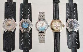 A group of 5 Vostok Amphibia wrist watches,