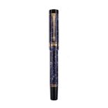 Parker, Duofold, a blue marbled fountain pen