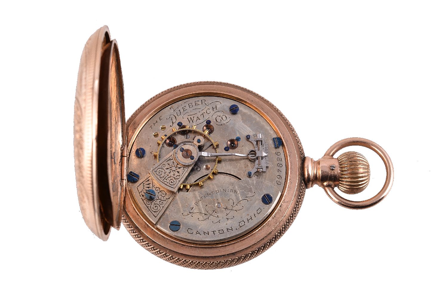 The Dueber Watch Co., Gold coloured full hunter keyless wind pocket watch - Image 4 of 4