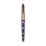 Waterman, Boucheron, a limited edition blue resin and gold filigree fountain pen