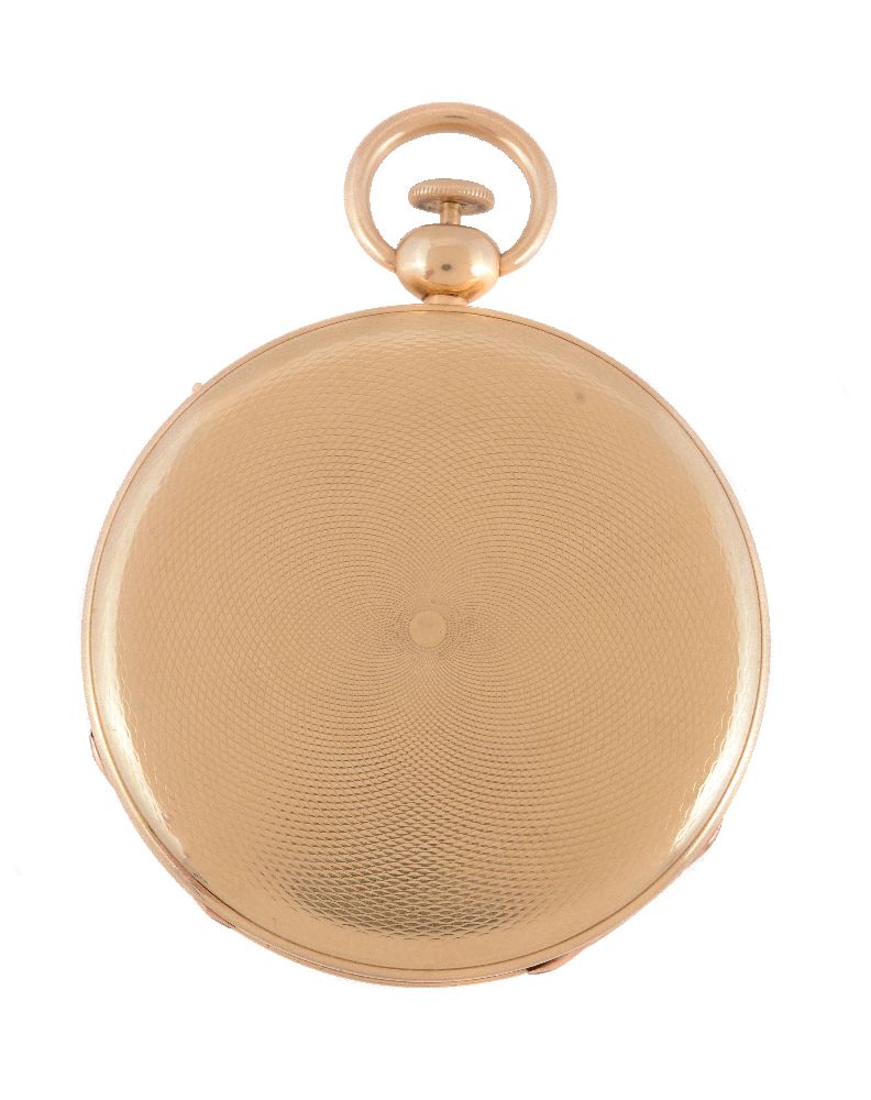 Ingold,Gold open face quarter repeater pocket watch with dead beat seconds - Image 2 of 3