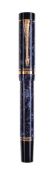 Parker, Duofold, a blue marbled fountain pen