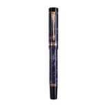 Parker, Duofold, a blue marbled fountain pen