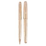 Parker, Sonnet Dimonite, a gold plated fountain pen and propelling pencil