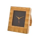 Hermes,Gilt metal travel alarm clock