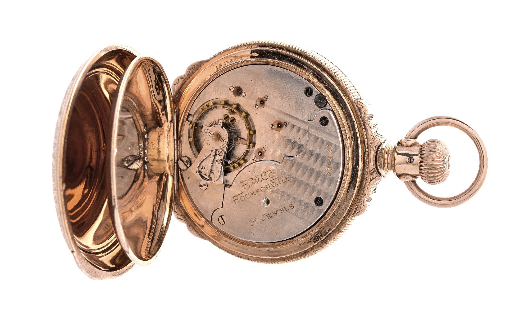 Rockford Watch Co., Gold plated full hunter keyless wind pocket watch - Image 4 of 4