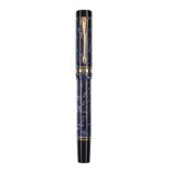 Parker, Duofold, a blue marbled fountain pen