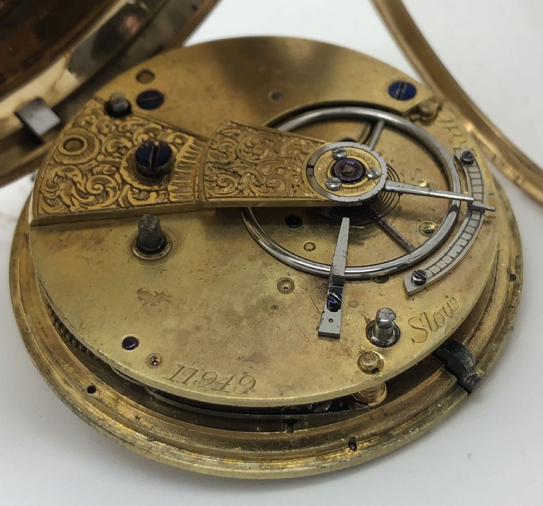 Unsigned,18 carat gold open face pocket watch - Image 3 of 4