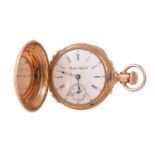 Rockford Watch Co., Gold plated full hunter keyless wind pocket watch