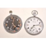 Helvetia,Base metal open face keyless wind military pocket watch