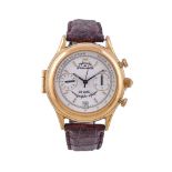 ϒ Unsigned,Gold plated chronograph wrist watch