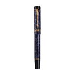 Parker, Duofold, a blue marbled fountain pen