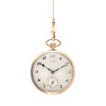 Mappin, a 9 carat gold keyless wind slim line open face pocket watch