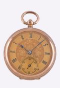 Unsigned,Gold coloured open face pocket watch