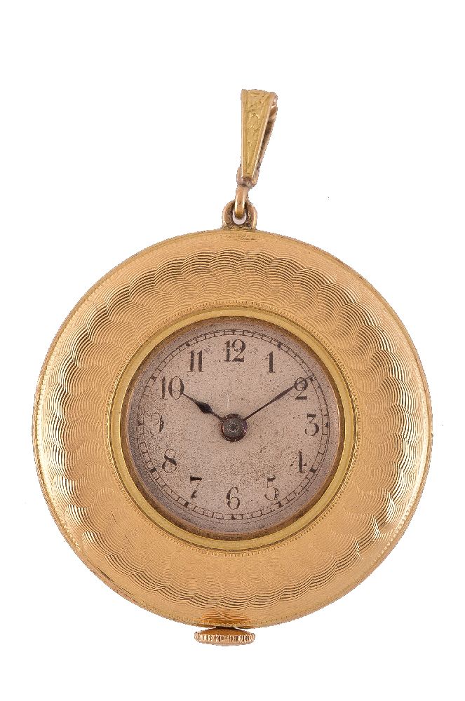 Unsigned, 18 carat gold pendant watch