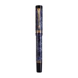 Parker, Duofold, a blue marbled fountain pen