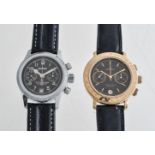 Poljot,Gold plated base metal chronograph wrist watch