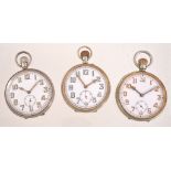 Railway Regulator,Base metal open face keyless wind Goliath pocket watch