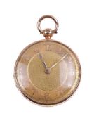 Barwise,18 carat gold open face pocket watch