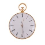 Ingold,Gold open face quarter repeater pocket watch with dead beat seconds