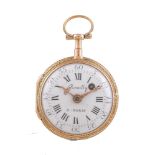 Romilly, A. Paris,Gold coloured and enamel open face pocket watch