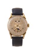 Ebel, Gold plated, triple calendar moonphase wrist watch